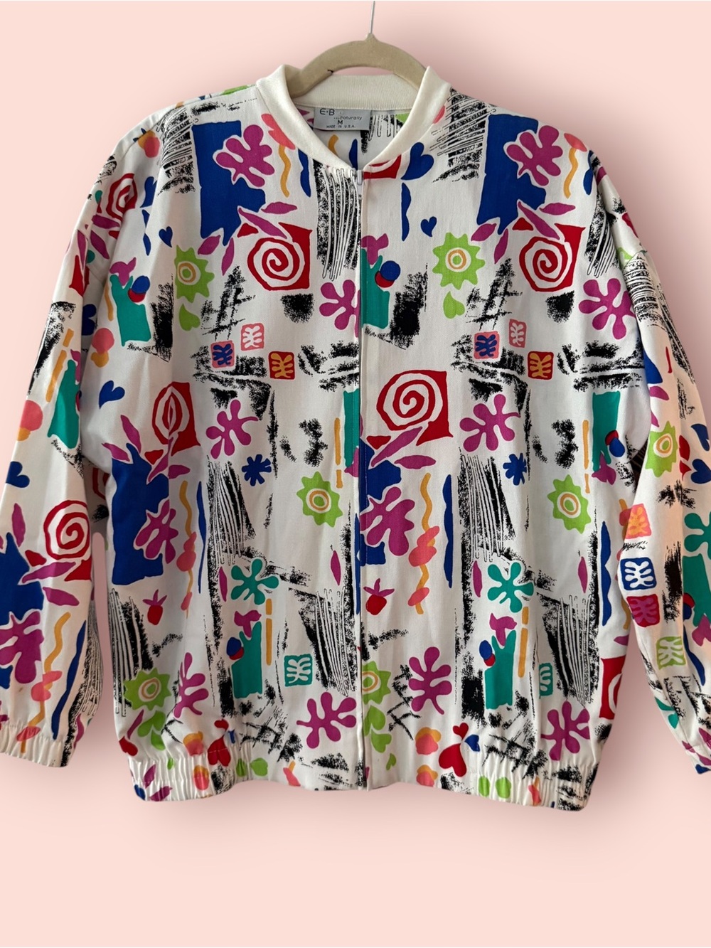Vintage 80s Abstract Print Jacket & Vest Matching Set